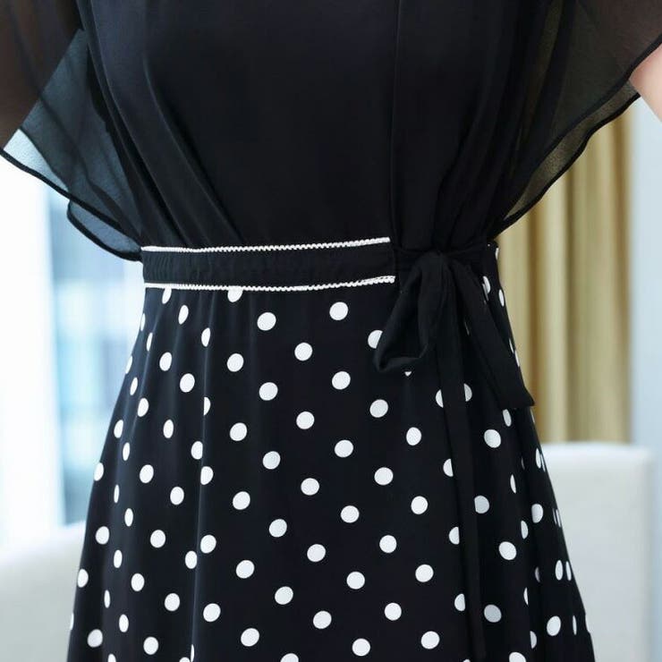 Aライン柄ワンピース 全2柄 ドット柄[品番：JSFW0009664]｜JS