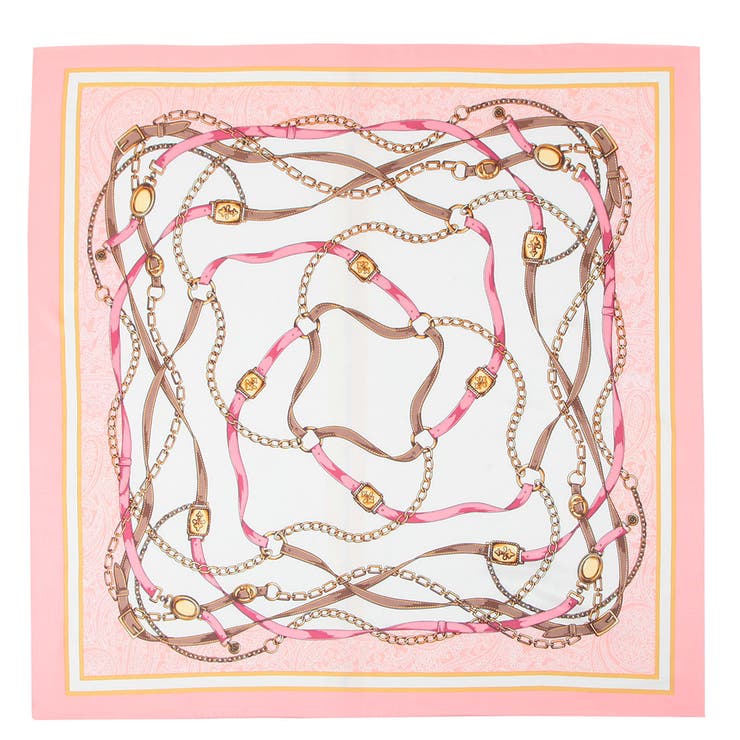 【L】 | 90x90cmサイズ ヴィンテージ風サテン生地スカーフ | JULIA BOUTIQUE