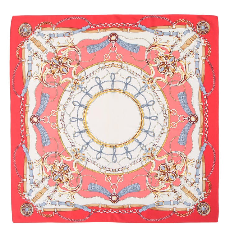 【N】 | 90x90cmサイズ ヴィンテージ風サテン生地スカーフ | JULIA BOUTIQUE