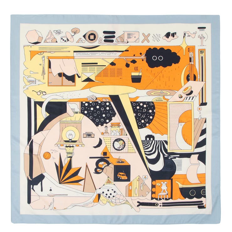 90x90cmサイズ ヴィンテージ風サテン生地スカーフ | JULIA BOUTIQUE | 詳細画像17 