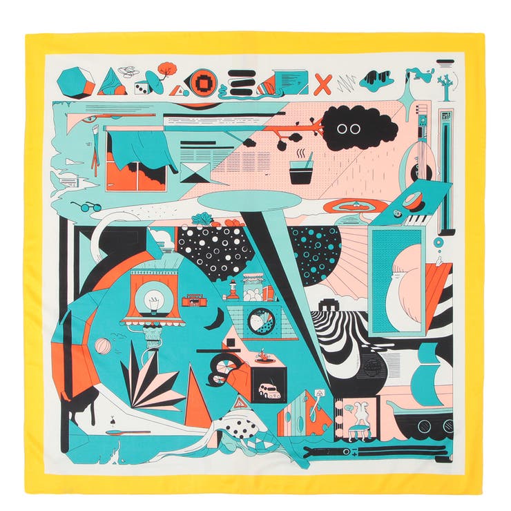 90x90cmサイズ ヴィンテージ風サテン生地スカーフ | JULIA BOUTIQUE | 詳細画像18 