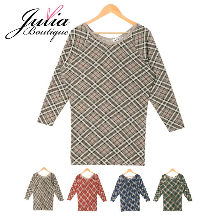 [2015春夏]チェック柄ラグランスリーブ上質ワンピース/14334 | JULIA BOUTIQUE | 詳細画像2 