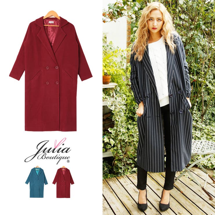 15春夏 先行販売ダブルボタンロングチェスターコート 品番 Ba Julia Boutique ジュリアブティック のレディースファッション通販 Shoplist ショップリスト