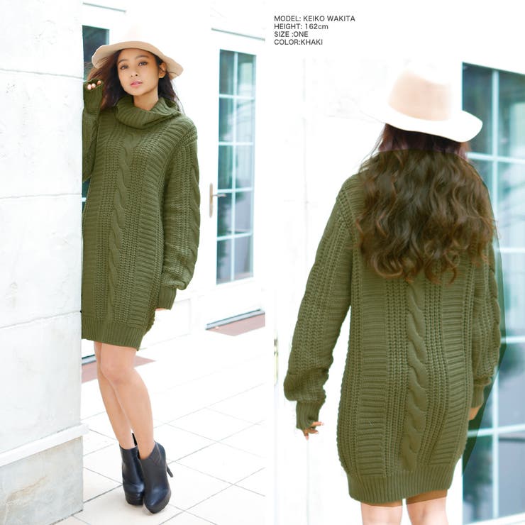 オンナらしい王道な華奢感と大人っぽさが魅力♪ケーブル編みタートルネックローゲージ… | JULIA BOUTIQUE | 詳細画像12 