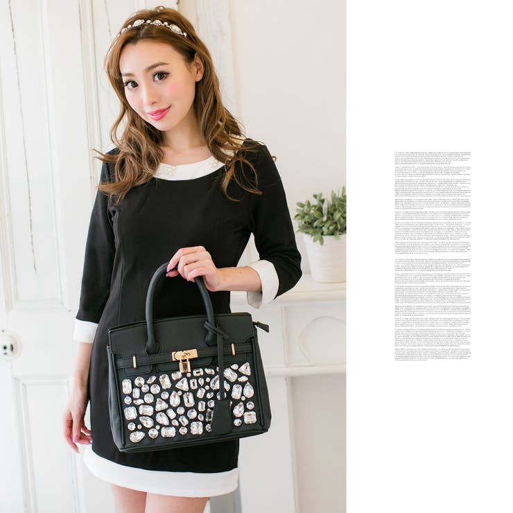 知的な色気を魅せる大人Ladyデザイン♪パール付きバイカラーパイピングワンピース… | JULIA BOUTIQUE | 詳細画像7 