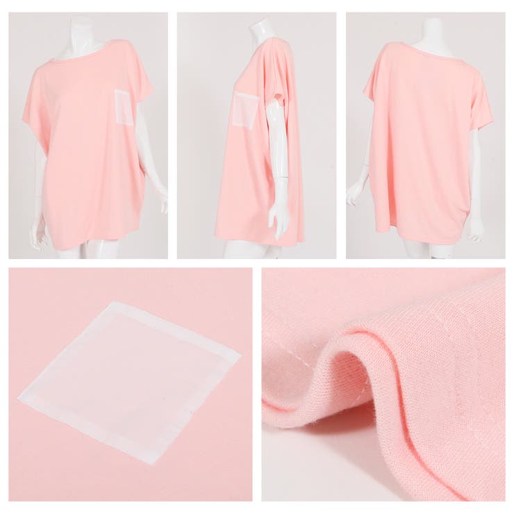 彼着のようなルーズなゆる華奢シルエ♪ポケット付きゆるTシャツ