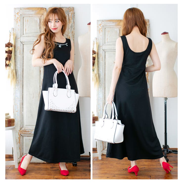 簡単におしゃ見えが出来る楽カワワンピ♪ビジュー付きノースリーブマキシワンピース … | JULIA BOUTIQUE | 詳細画像13 