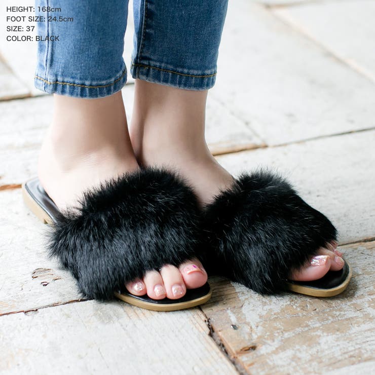 フラットフェイクファーサンダル  | JULIA BOUTIQUE | 詳細画像4 