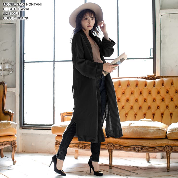 美品】フォクシー ロングカーディガン ハイゲージウール 黒 Airy Long