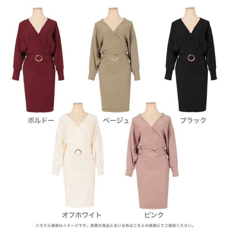 リングベルト付きカシュクールニットワンピース  | JULIA BOUTIQUE | 詳細画像2 