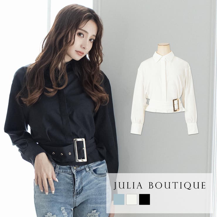 ビッグバックル付きショート丈ブラウス 品番 Ba Julia Boutique ジュリアブティック のレディースファッション通販 Shoplist ショップリスト