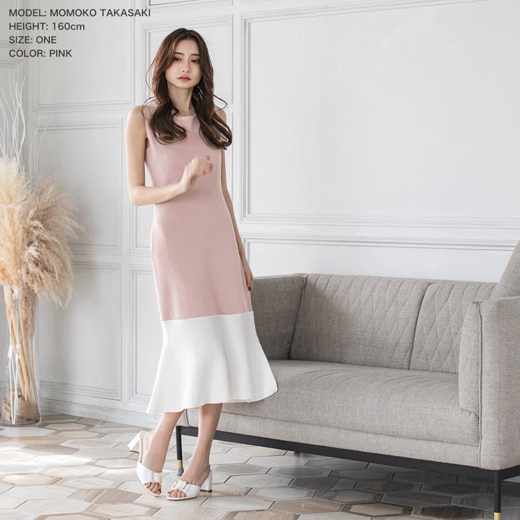 バイカラーニットノースリーブマーメイドワンピース 品番 Ba Julia Boutique ジュリアブティック のレディースファッション通販 Shoplist ショップリスト