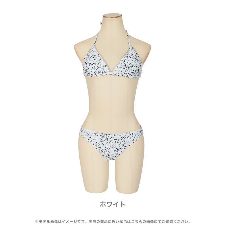 ダルメシアン柄　ビキニ　3点セット Amazon | [AMUSA] ダルメシアン柄お洋服見え水着2点セット (90
