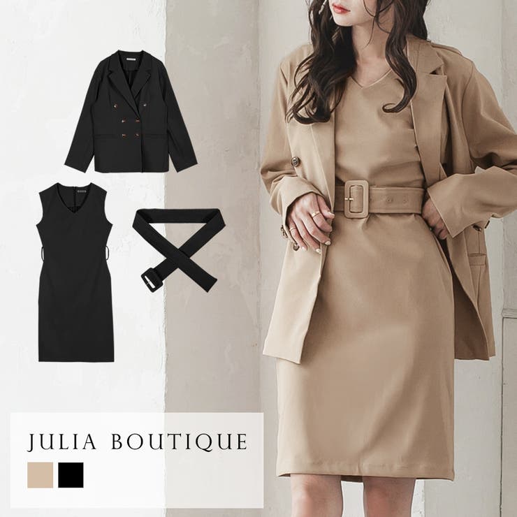ウエストマークワンピース+テーラードジャケットセット [品番：BA000004911]｜JULIA  BOUTIQUE（ジュリアブティック）のレディースファッション通販｜SHOPLIST（ショップリスト）