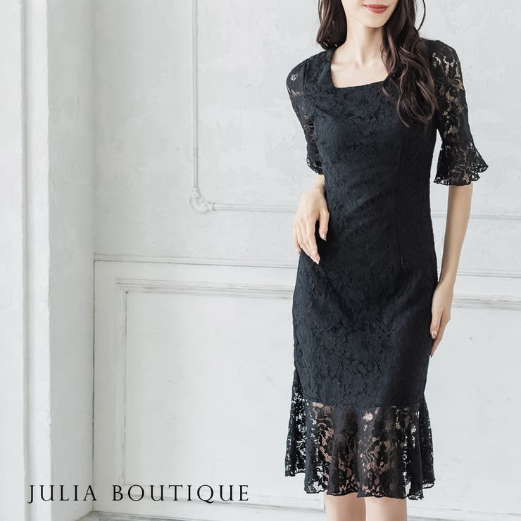 総レーススクエアネックマーメイドワンピース [品番：BA000004962]｜JULIA  BOUTIQUE（ジュリアブティック）のレディースファッション通販｜SHOPLIST（ショップリスト）
