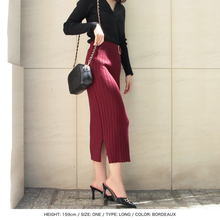 丈が選べるバックルベルト付リブニットスカート [21540 ロングスカート | JULIA BOUTIQUE | 詳細画像36 