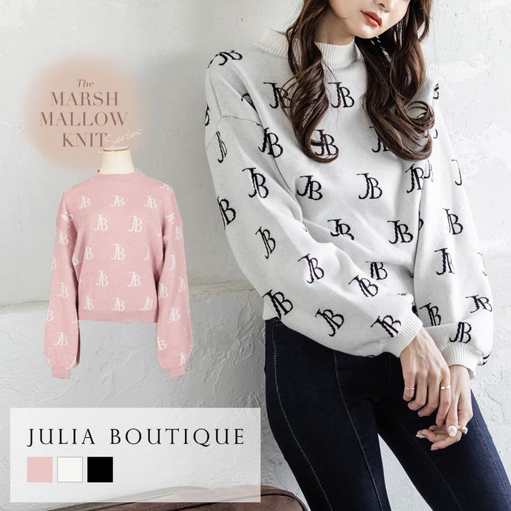 JBロゴ柄長袖ニットトップス [品番：BA000004995]｜JULIA