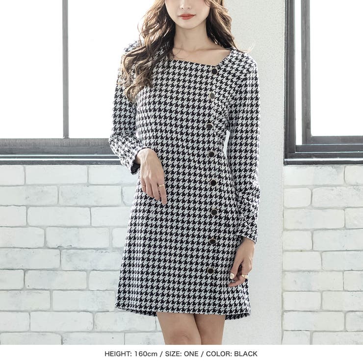 千鳥格子柄ミニワンピース [品番：BA000004998]｜JULIA BOUTIQUE