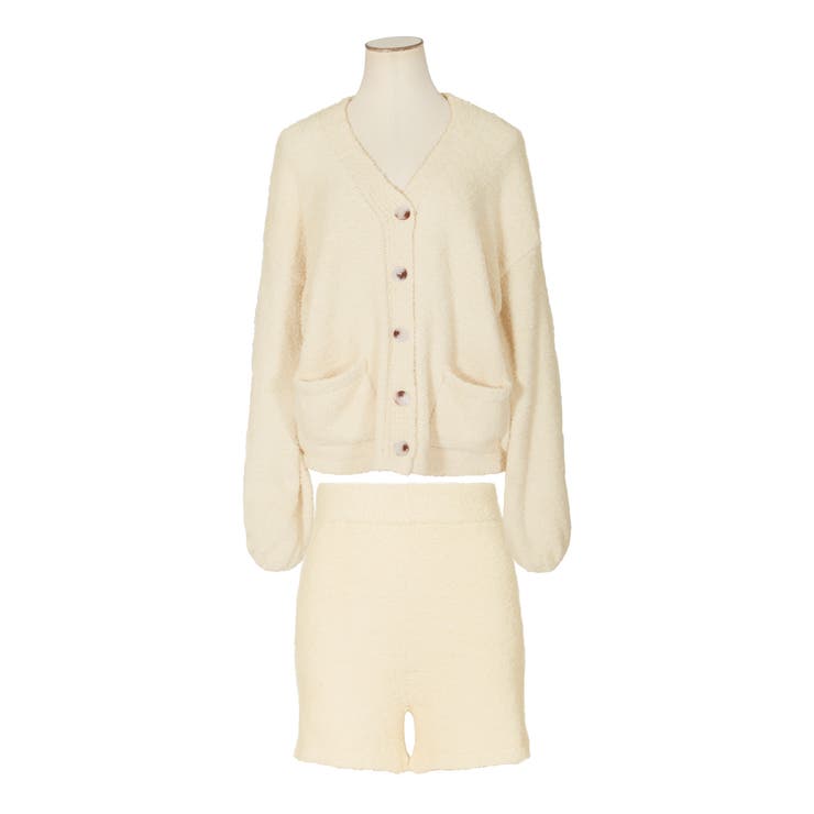 もこもこカーディガン+ショートパンツセットアップ [品番 もこもこカーディガン+ショートパンツセットアップ [品番