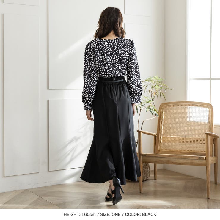 ダルメシアン柄ショート丈カットソー トップス[品番