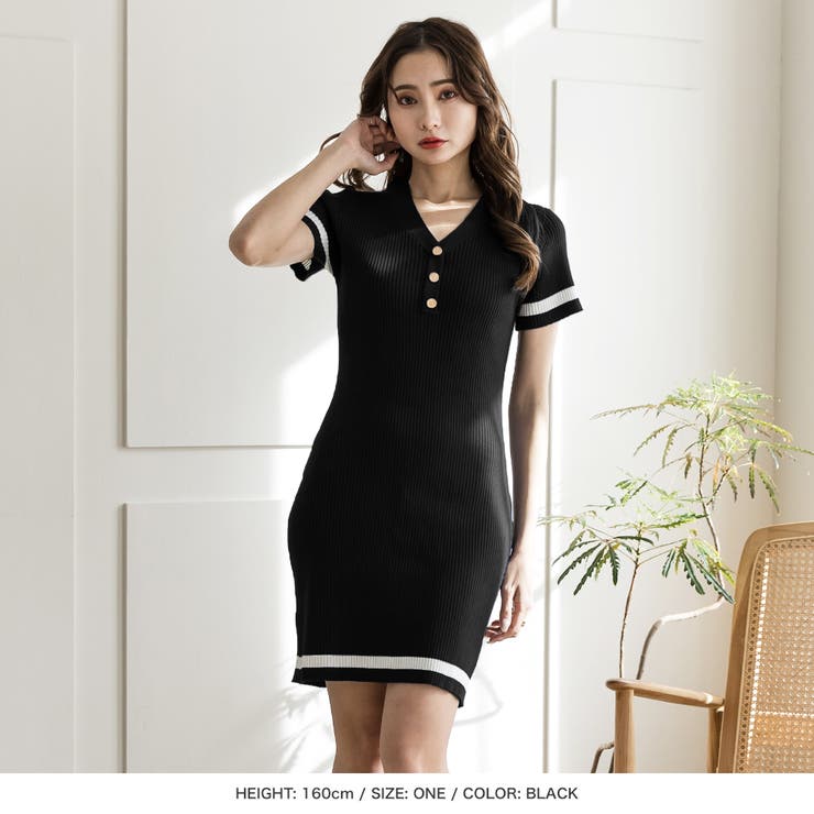ライン入り半袖タイトワンピース 品番 Ba Julia Boutique ジュリアブティック のレディースファッション通販 Shoplist ショップリスト