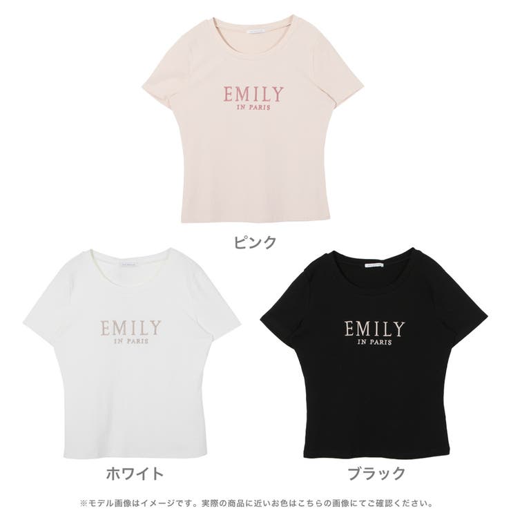 EMILY刺繍ロゴデザインTシャツ [品番：BA000005135]｜JULIA BOUTIQUE