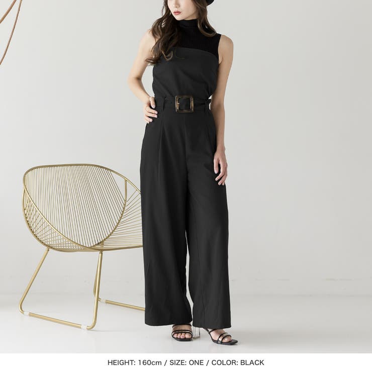 ベルト付きベアトップオールインワン [品番：BA000005229]｜JULIA