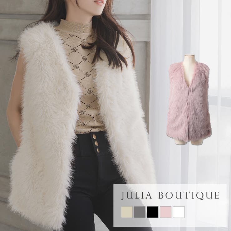 フェイクファーベスト  | JULIA BOUTIQUE | 詳細画像1 