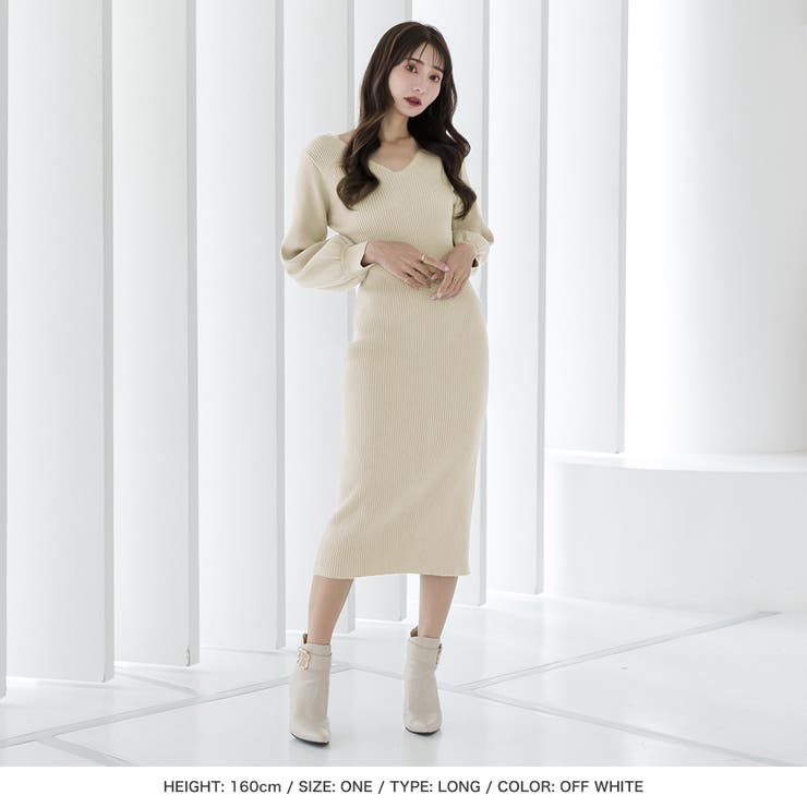 Verona Tweed Long Dress vanilla Mサイズ Verona Tweed Long Dress