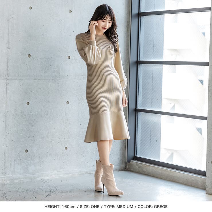 選べる2丈バルーンスリーブマーメイドニットワンピース  | JULIA BOUTIQUE | 詳細画像34 