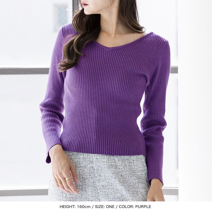 前後2WAYネックパーソナルカラーリブニットトップス [22613 レディース | JULIA BOUTIQUE | 詳細画像19 