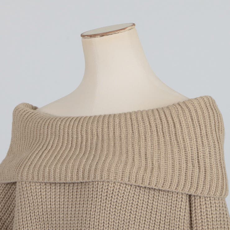 2wayオフショルダーニットワンピース [22654 ミニワンピース[品番