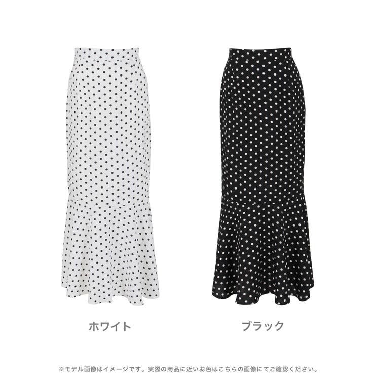 ドット柄マーメイドスカート [23014 ロングスカート[品番：BA000005411