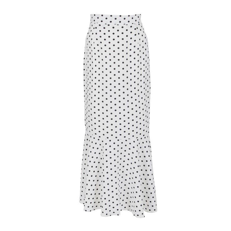 ドット柄マーメイドスカート [23014 ロングスカート[品番：BA000005411