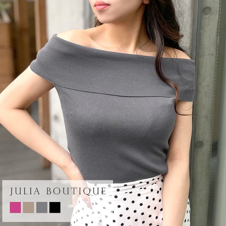 オフショルダーリブニットトップス  | JULIA BOUTIQUE | 詳細画像1 