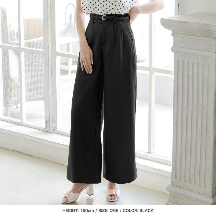 【23AW NEW】JACQUEMUS_woman / ベルト付き ワイドレッグ パンツ ベルト付きタックワイドパンツ | LVEU.（ラブユ.）