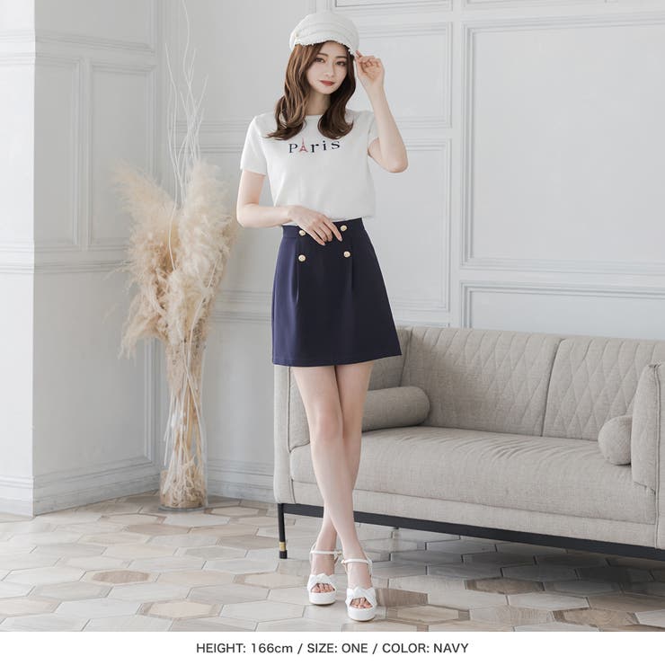 ゴールドボタン付き台形ミニスカート  | JULIA BOUTIQUE | 詳細画像17 