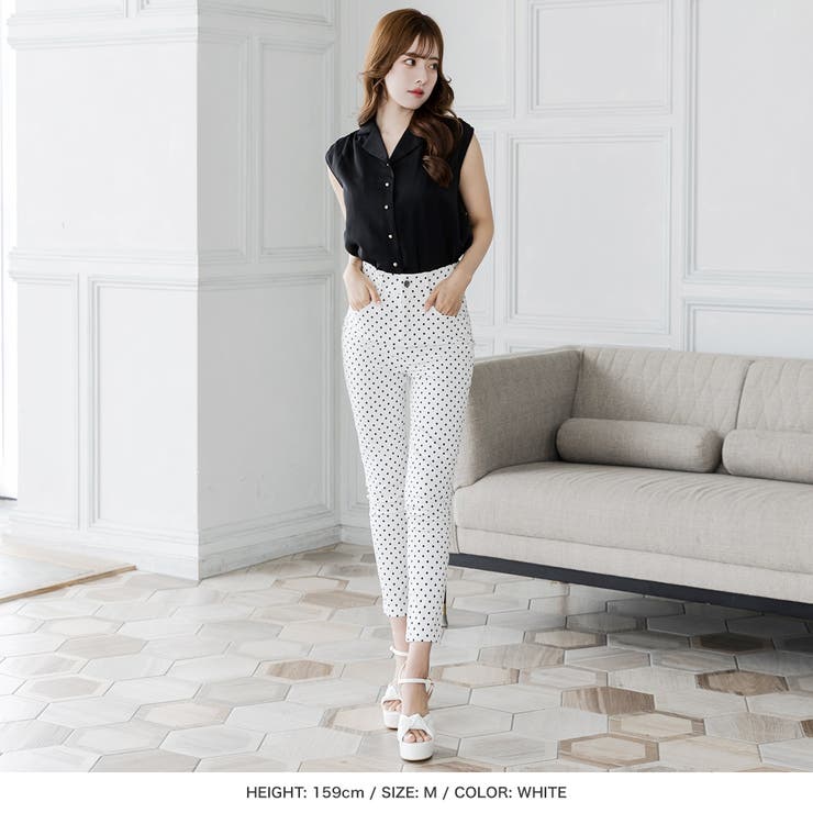 S～Lサイズ ドット柄ハイウエストスキニーパンツ[品番：BA000005528]｜JULIA  BOUTIQUE（ジュリアブティック）のレディースファッション通販｜SHOPLIST（ショップリスト）