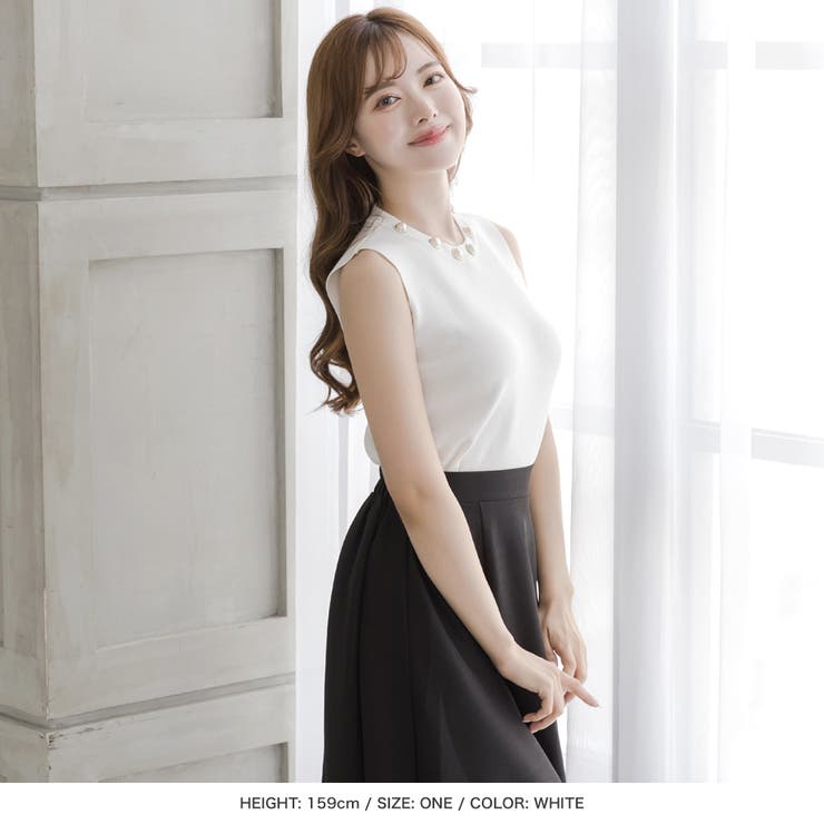 パールネックノースリーブニットトップス [23149 レディース リブ 無地] | JULIA BOUTIQUE | 詳細画像13 