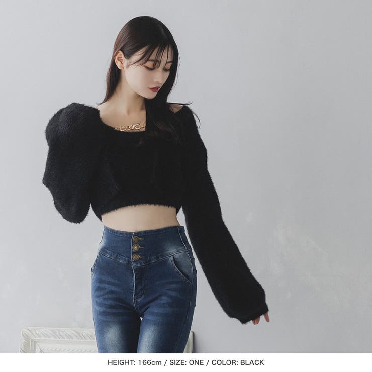 チェーン付きシャギーニットカーディガン+キャミソールセット/23507 | JULIA BOUTIQUE | 詳細画像7 