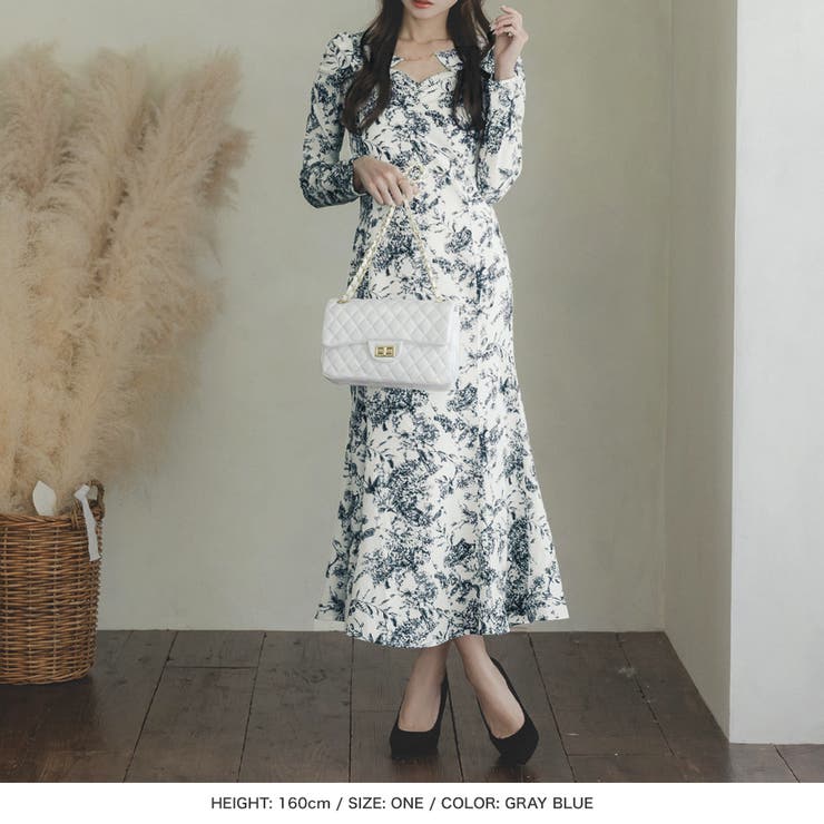 トワルドジュイ柄チェーン付マーメイドワンピース  | JULIA BOUTIQUE | 詳細画像8 