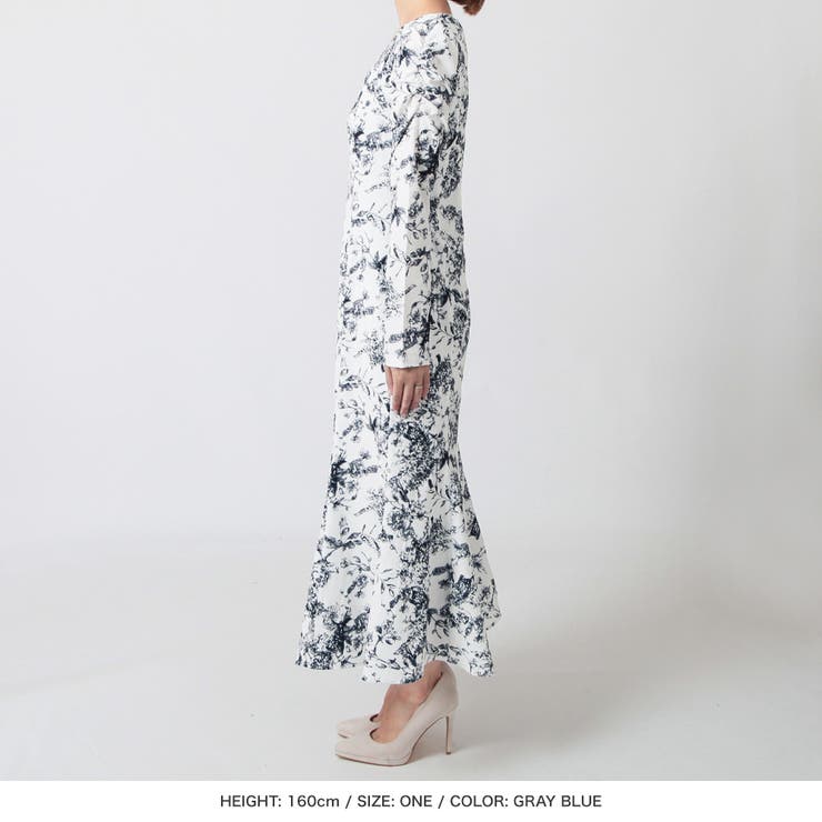 トワルドジュイ柄チェーン付マーメイドワンピース  | JULIA BOUTIQUE | 詳細画像12 