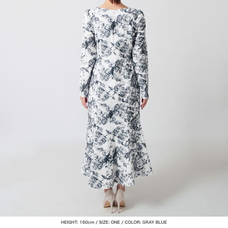 トワルドジュイ柄チェーン付マーメイドワンピース  | JULIA BOUTIQUE | 詳細画像13 