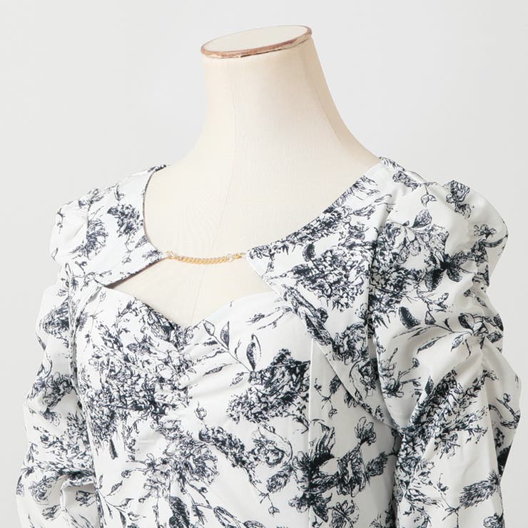 トワルドジュイ柄チェーン付マーメイドワンピース  | JULIA BOUTIQUE | 詳細画像15 