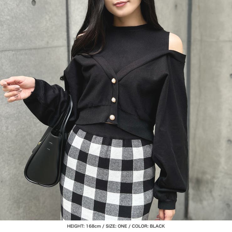 レイヤード風肩あきニットトップス/23587[品番：BA000005598]｜JULIA  BOUTIQUE（ジュリアブティック）のレディースファッション通販｜SHOPLIST（ショップリスト）