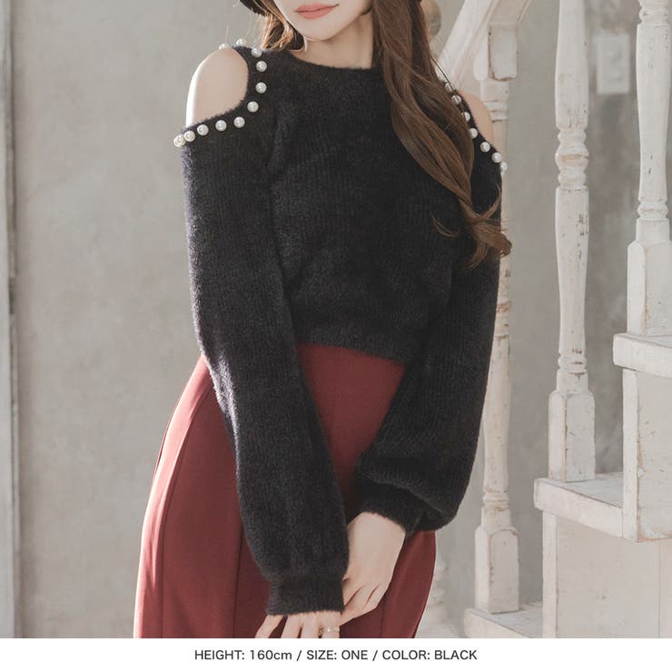 肩パール付きシャギータッチニットトップス  | JULIA BOUTIQUE | 詳細画像4 