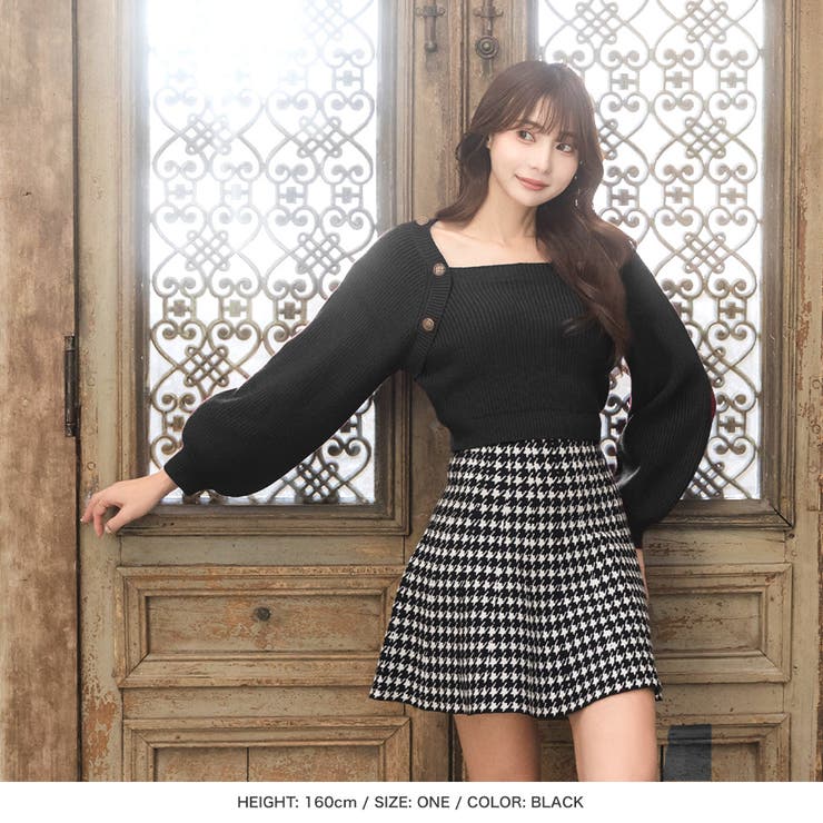 ボタン付きバルーンスリーブニットトップス [23591 長袖 | JULIA BOUTIQUE | 詳細画像6 