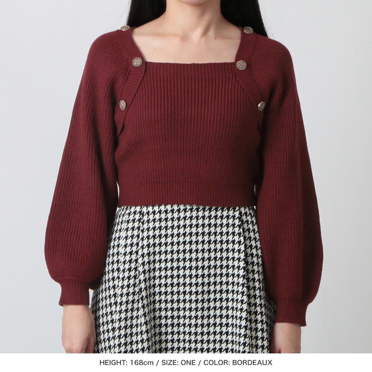 ボタン付きバルーンスリーブニットトップス [23591 長袖 | JULIA BOUTIQUE | 詳細画像19 