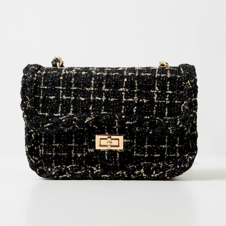 ツイードデザインチェーンショルダーミニバッグ/23609[品番