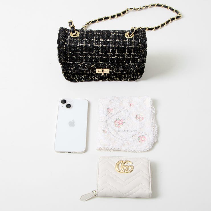 ツイードデザインチェーンショルダーミニバッグ/23609[品番